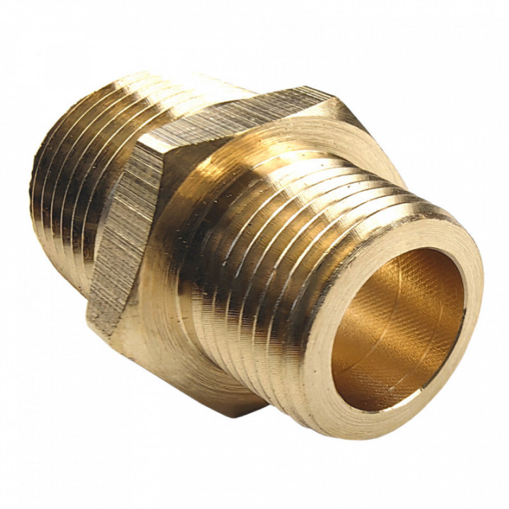 Ниппель латунный переходной пневмо 1/2НР х 1/4НР