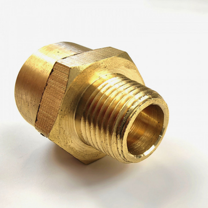 Переходник латунный пневмо 1/4НР x 3/8ВР - 10 шт.
