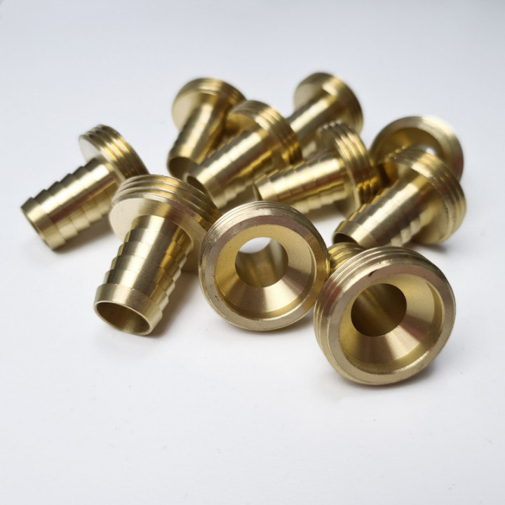 Штуцер латунный для шлангов НР 3/4 х 12 мм - 10 шт.